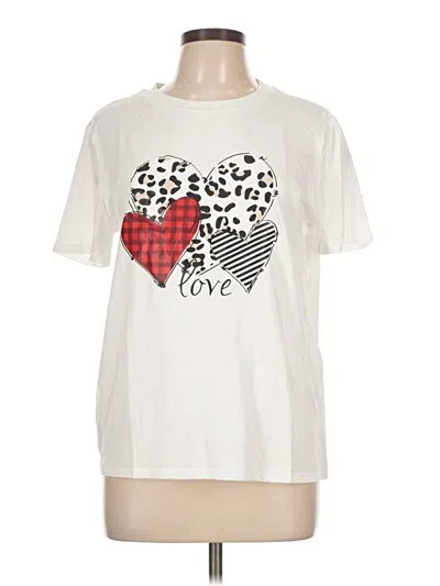Pre-owned Unbranded Short Sleeve T-shirt In White
