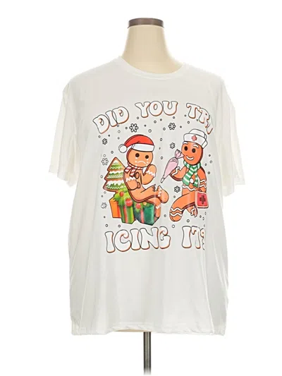 Pre-owned Unbranded Short Sleeve T-shirt In White