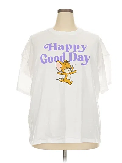 Pre-owned Unbranded Short Sleeve T-shirt In White