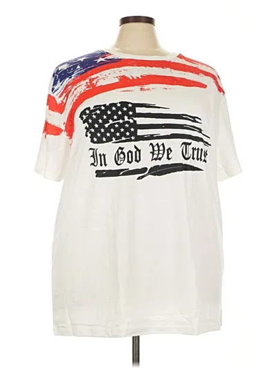 Pre-owned Unbranded Short Sleeve T-shirt In White
