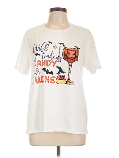 Pre-owned Unbranded Short Sleeve T-shirt In White