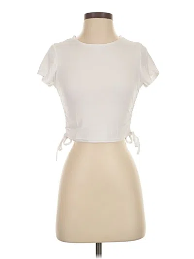 Pre-owned Unbranded Short Sleeve T-shirt In White