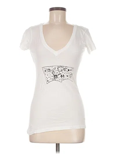 Pre-owned Unbranded Short Sleeve T-shirt In White