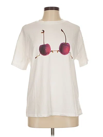 Pre-owned Unbranded Short Sleeve T-shirt In White
