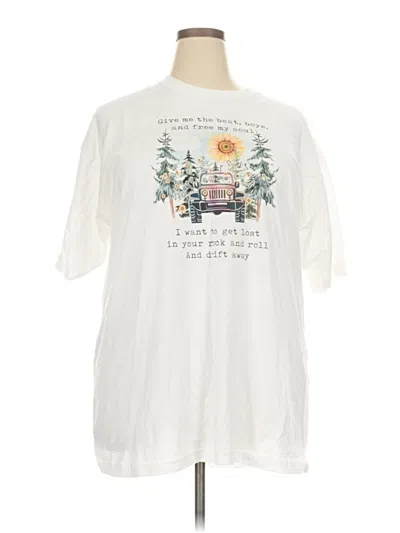 Pre-owned Unbranded Short Sleeve T-shirt In White