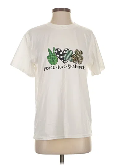Pre-owned Unbranded Short Sleeve T-shirt In White
