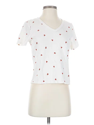 Pre-owned Unbranded Short Sleeve T-shirt In White
