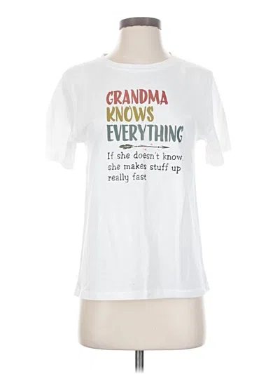 Pre-owned Unbranded Short Sleeve T-shirt In White