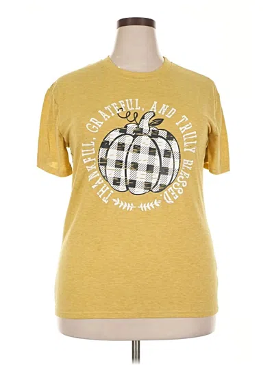 Pre-owned Unbranded Short Sleeve T-shirt In Yellow
