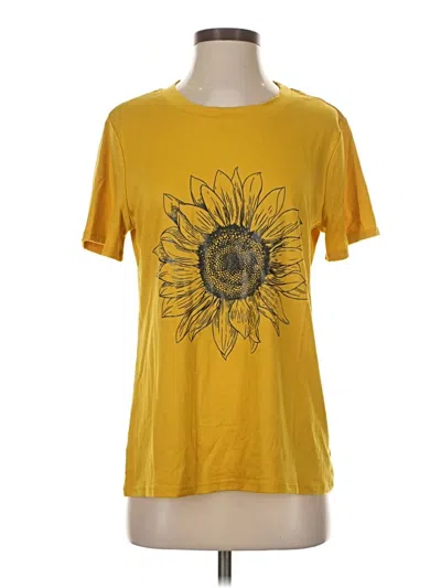 Pre-owned Unbranded Short Sleeve T-shirt In Yellow