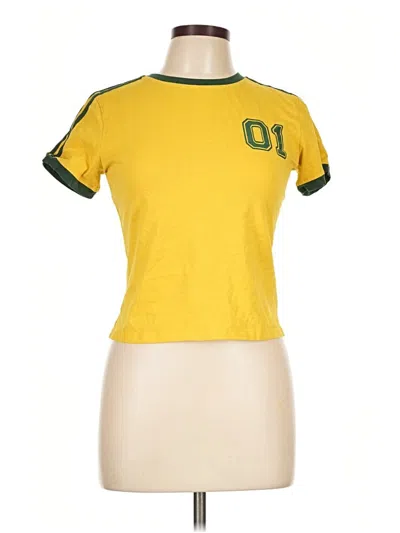 Pre-owned Unbranded Short Sleeve T-shirt In Yellow