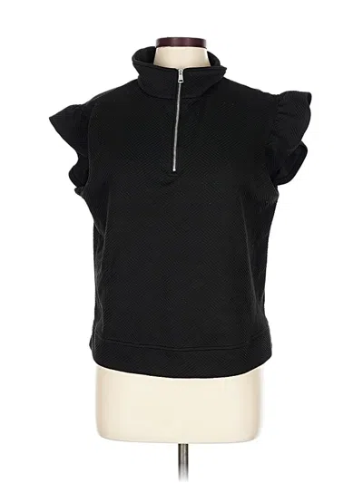 Pre-owned Unbranded Short Sleeve Turtleneck In Black
