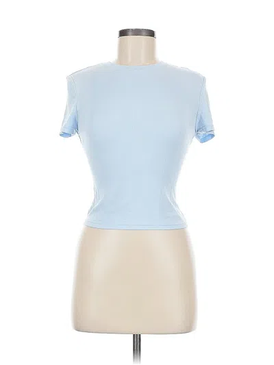 Pre-owned Unbranded Short Sleeve Turtleneck In Blue