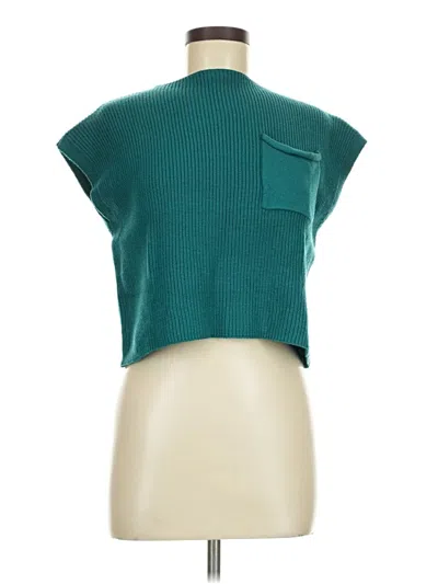 Pre-owned Unbranded Short Sleeve Turtleneck In Blue