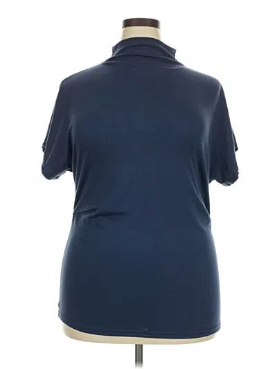 Pre-owned Unbranded Short Sleeve Turtleneck In Blue