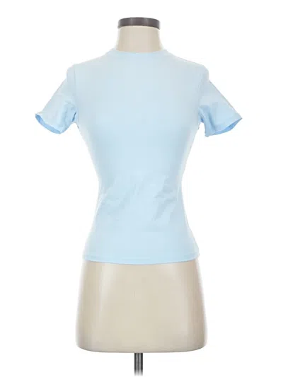 Pre-owned Unbranded Short Sleeve Turtleneck In Blue