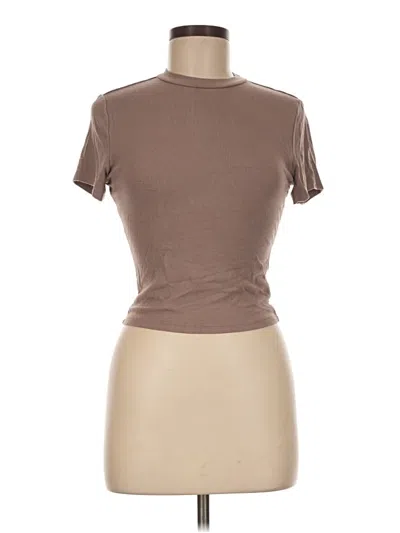 Pre-owned Unbranded Short Sleeve Turtleneck In Brown