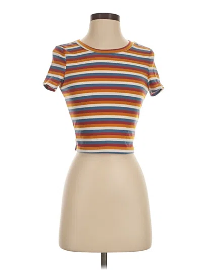 Pre-owned Unbranded Short Sleeve Turtleneck In Orange