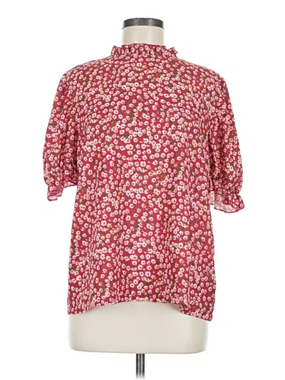 Pre-owned Unbranded Short Sleeve Turtleneck In Red