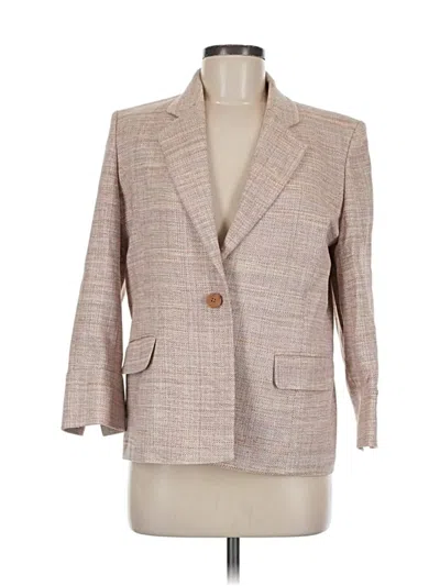 Pre-owned Unbranded Silk Blazer Jacket In Brown