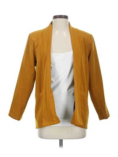 Pre-owned Unbranded Silk Blazer Jacket In Yellow