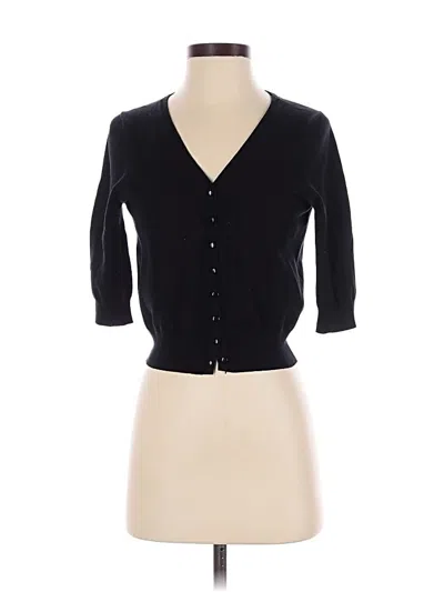 Pre-owned Unbranded Silk Cardigan Sweater In Black