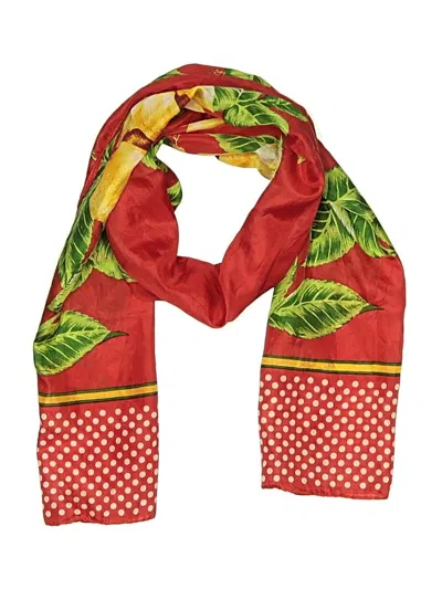Pre-owned Unbranded Silk Scarf In Red