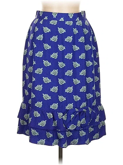 Pre-owned Unbranded Silk Skirt In Blue