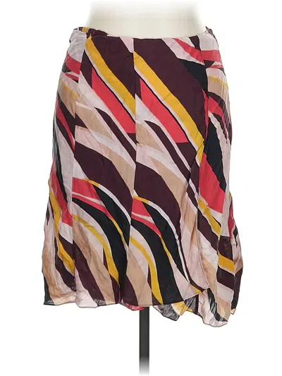 Pre-owned Unbranded Silk Skirt In Burgundy