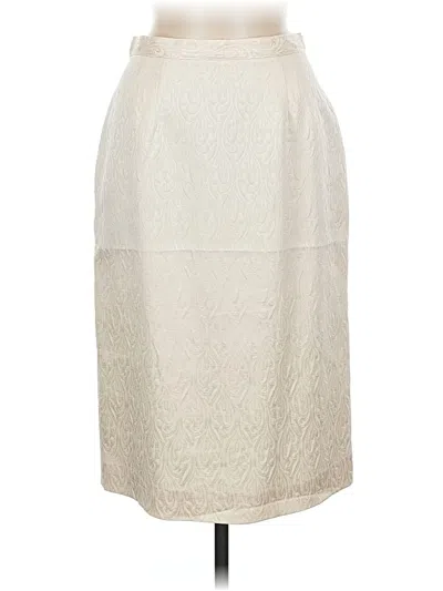 Pre-owned Unbranded Silk Skirt In White