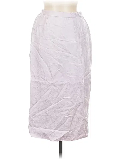 Pre-owned Unbranded Silk Skirt In White