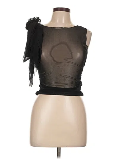 Pre-owned Unbranded Sleeveless Blouse In Black
