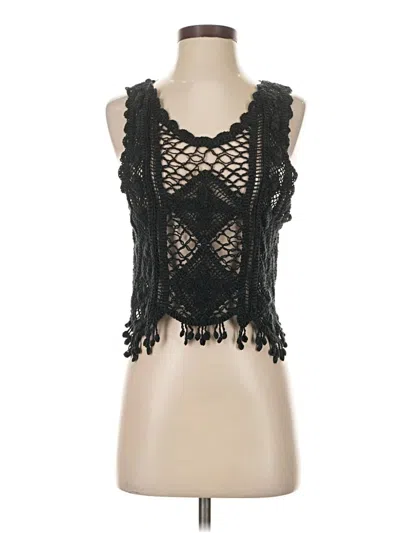 Pre-owned Unbranded Sleeveless Blouse In Black