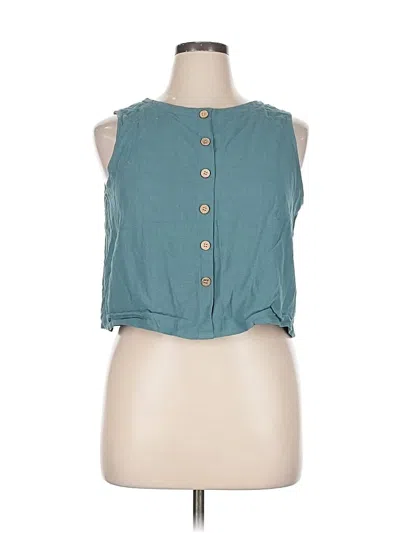 Pre-owned Unbranded Sleeveless Blouse In Blue