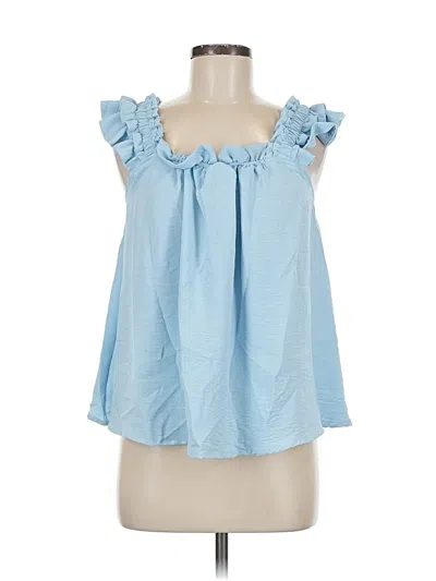 Pre-owned Unbranded Sleeveless Blouse In Blue