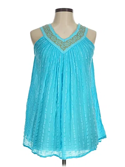 Pre-owned Unbranded Sleeveless Blouse In Blue