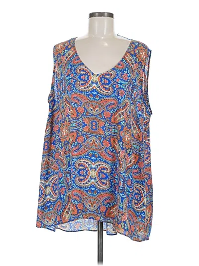 Pre-owned Unbranded Sleeveless Blouse In Blue
