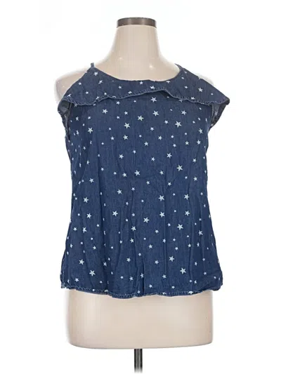 Pre-owned Unbranded Sleeveless Blouse In Blue