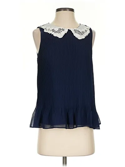 Pre-owned Unbranded Sleeveless Blouse In Blue