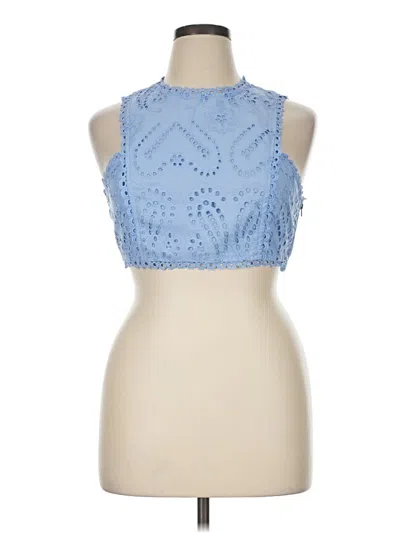 Pre-owned Unbranded Sleeveless Blouse In Blue