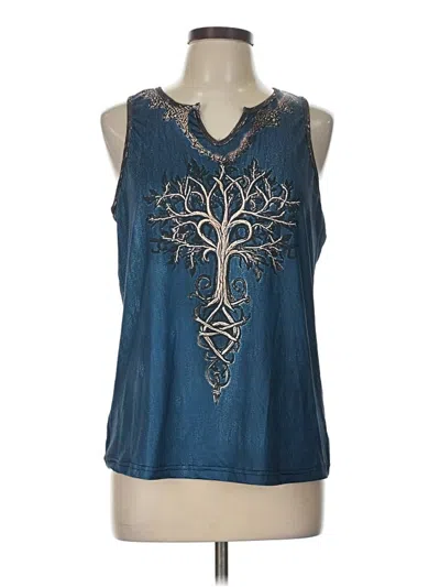 Pre-owned Unbranded Sleeveless Blouse In Blue
