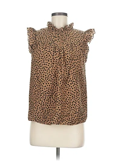 Pre-owned Unbranded Sleeveless Blouse In Brown