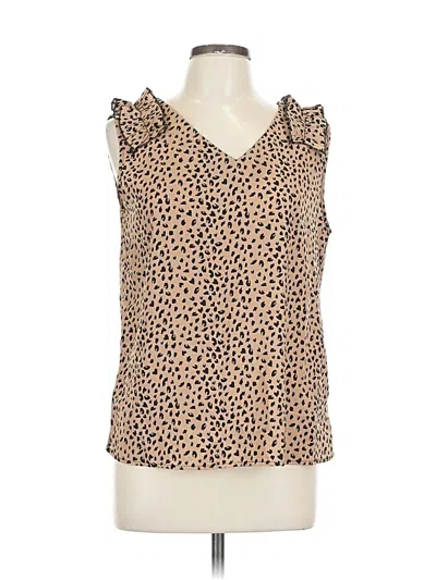 Pre-owned Unbranded Sleeveless Blouse In Brown