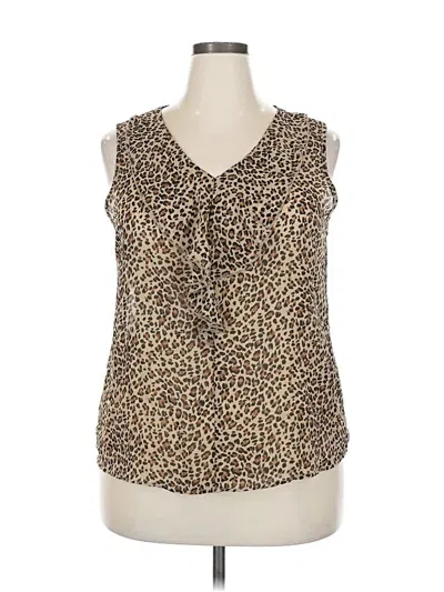 Pre-owned Unbranded Sleeveless Blouse In Brown