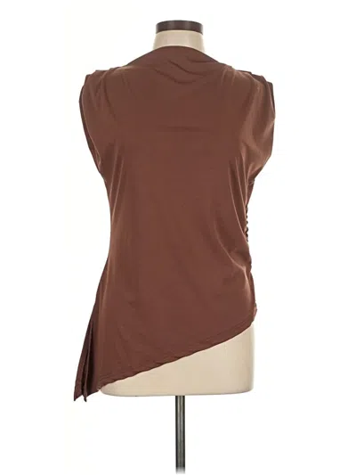 Pre-owned Unbranded Sleeveless Blouse In Brown