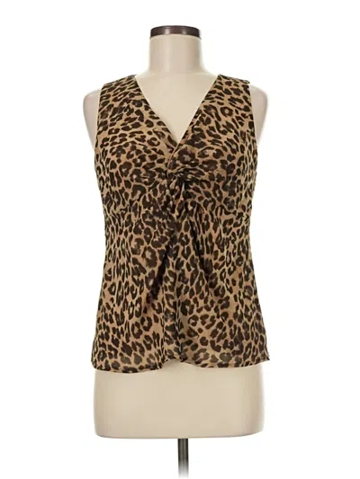 Pre-owned Unbranded Sleeveless Blouse In Brown