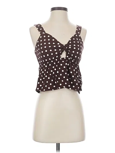Pre-owned Unbranded Sleeveless Blouse In Brown