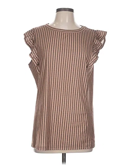 Pre-owned Unbranded Sleeveless Blouse In Brown