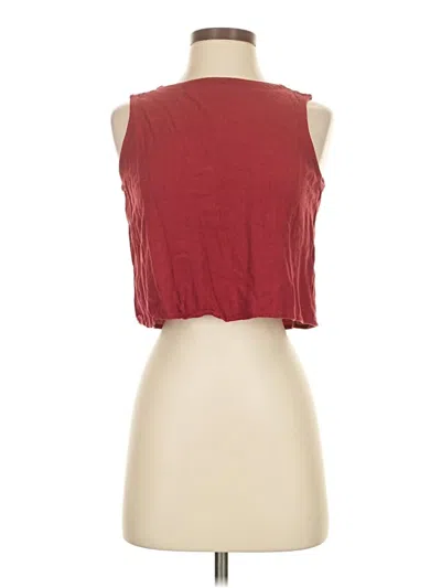Pre-owned Unbranded Sleeveless Blouse In Burgundy