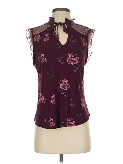 Pre-owned Unbranded Sleeveless Blouse In Burgundy